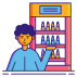 Merchandise planning icon with product assortment
